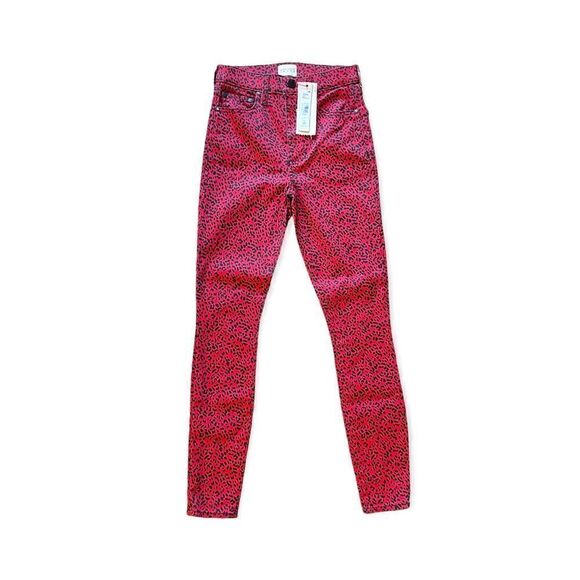 Alice + Olivia Ruby Red & Black Mini Leopard Print Pants |Size: 24| - Picture 9 of 10